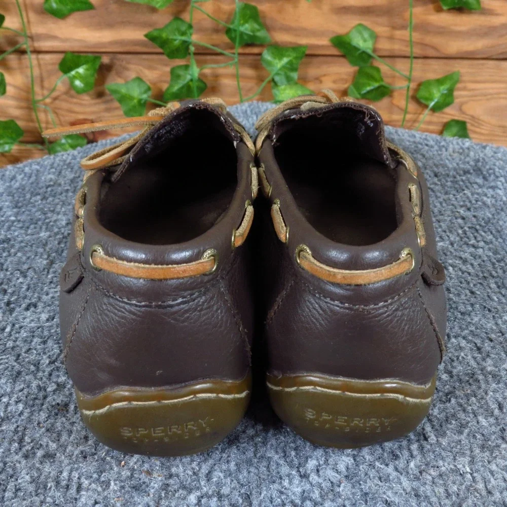 Sperry Top-Sider Angelfish Womens Boat Shoe Size 7M Nautical Dark Brown Leather